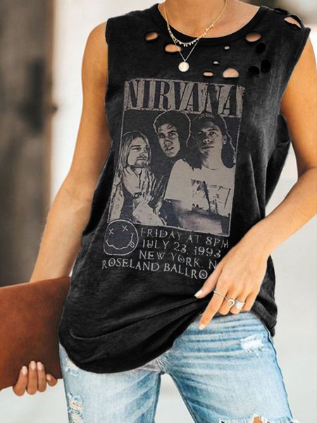 

Nirvana Crew Neck Sleeveless Cotton-Blend Women Tanks & Camis, Black, Auto-Clearance