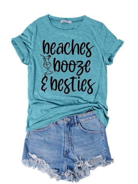 

Beaches Booze Besties Women's T-Shirt, Turquoise, T-shirts