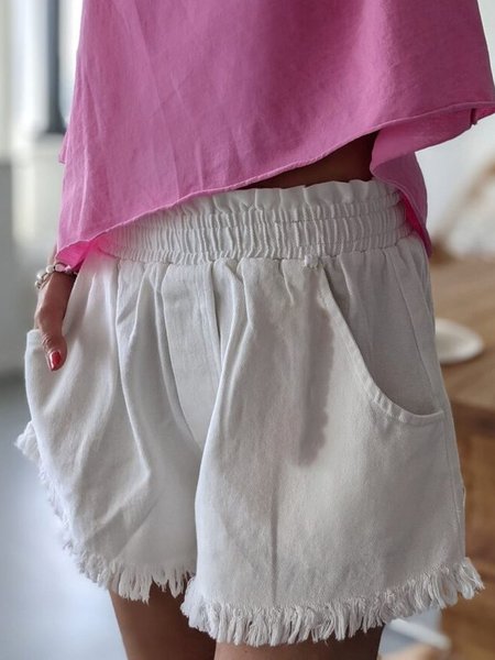

casual shorts, White, Bottoms