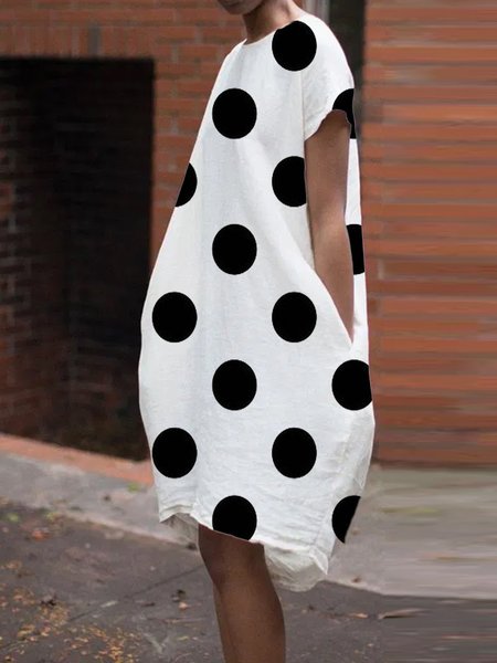 

Abito Donna a pois Cotone, Bianco, Dresses