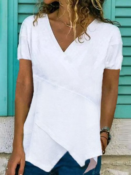 

Casual V Neck Tops, White, Tees & T-shirts