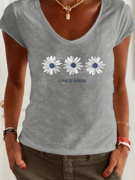 

Casual Printed T-shirt, Grey, T-Shirts
