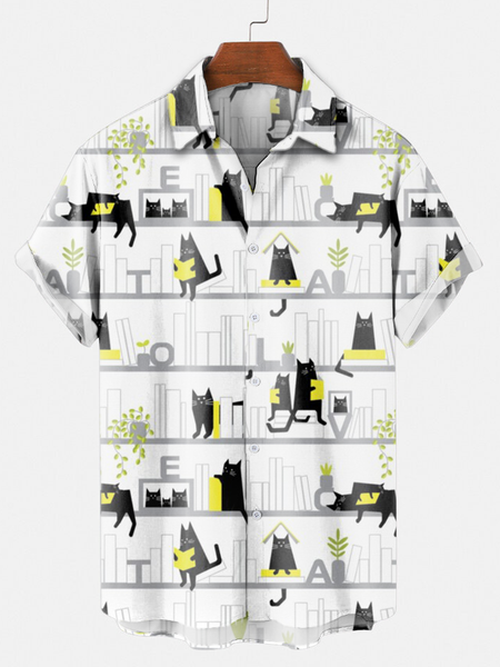 

Casual Shirt Collar Shirts, White, Men's Floral shirt