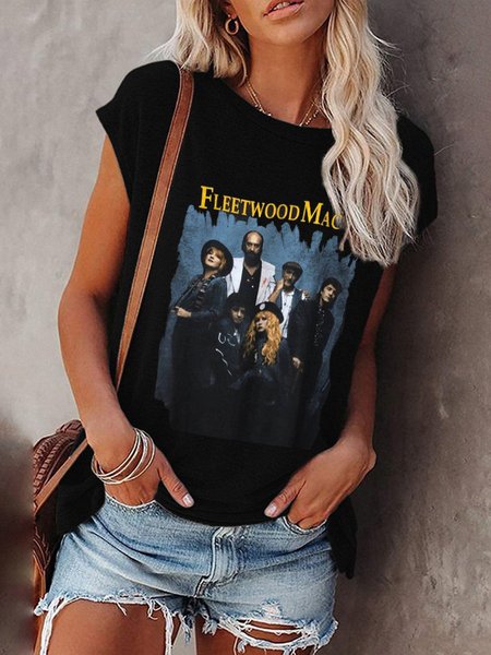 

Fleetwood Mac Cotton-Blend Women Tee, Black, T-shirts