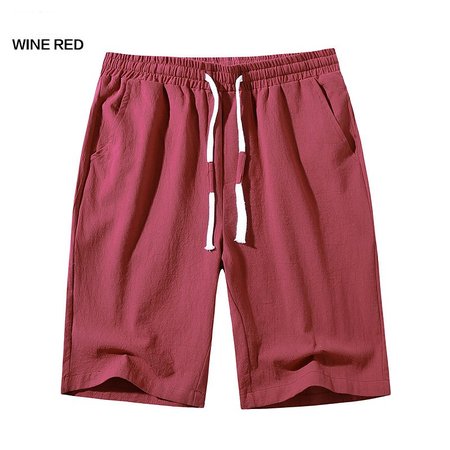 

Vintage Cotton-Blend Casual Pants, Wine red, Shorts