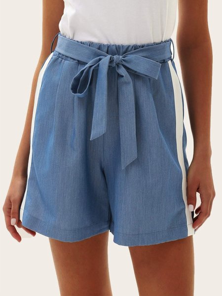 

Plain Casual Shift Summer Shorts, Blue, Shorts