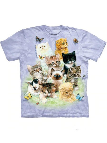 

Short Sleeve Cotton-Blend Shirts & Tops, Purple, T-shirts