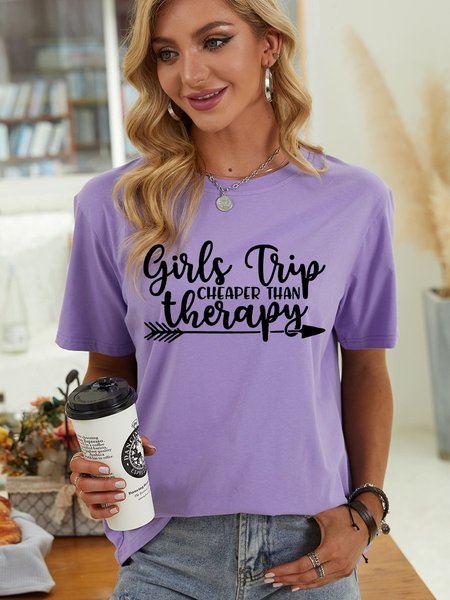 Girl's Trip Cheaper Than Therapy Women's T-Shirt, Purple, T-shirts