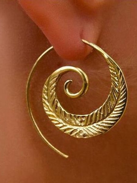 

Vintage Casual Circle Work Earrings, As picture, Others