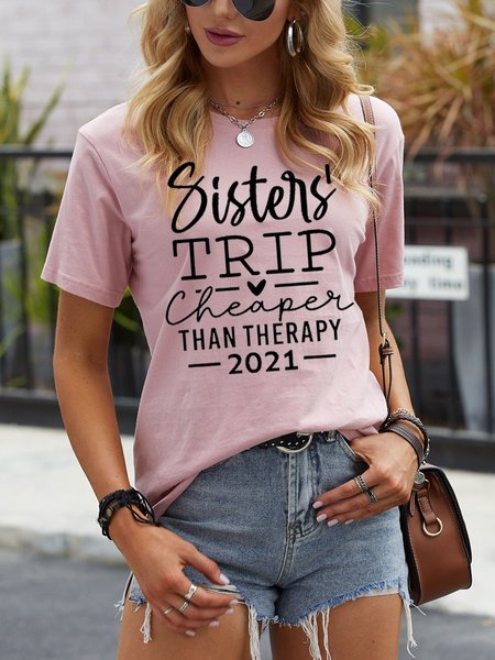 

Sister's Trip Cheaper Than Therapy Women's T-Shirt, Pink, T-shirts