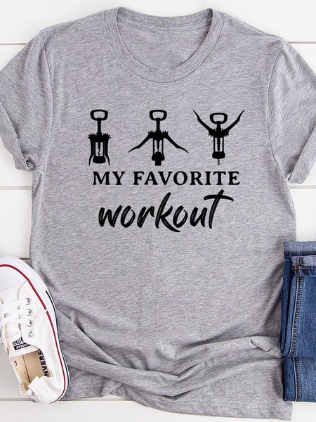 

My Favorite Workout Tee, Gray, T-shirts