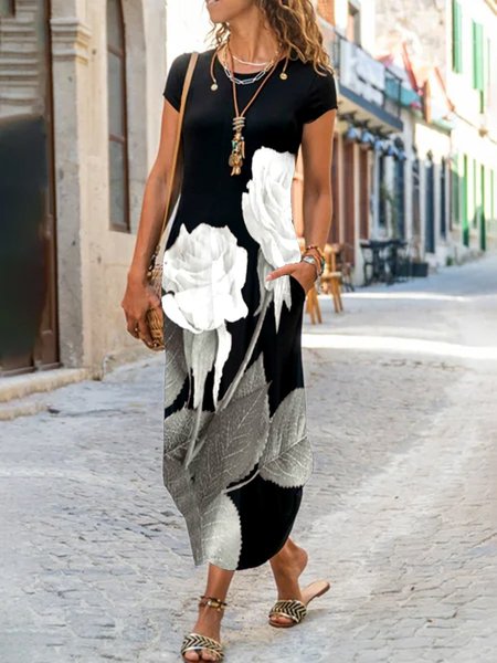 A-line Gonna Casuale, Nero, Dresses