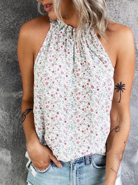 

Vacanza Stampato senza maniche Camicie & Top, Multicolore, Tank Top