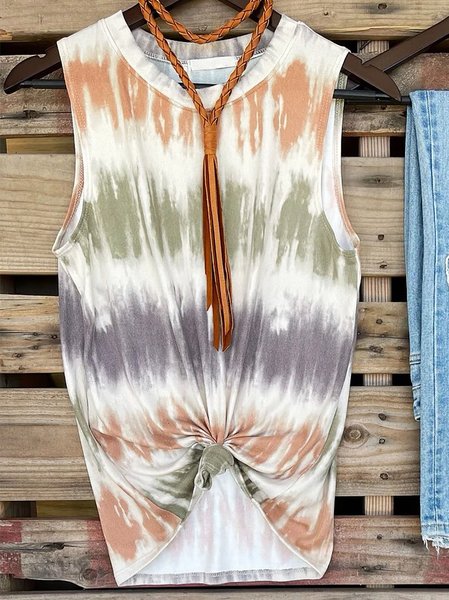 

Sleeveless Stripes West Styles/cows T-shirt, As picture, Tank Tops & Camis