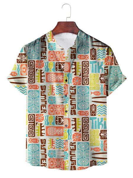 

Regular Fit Short Sleeve Casual Shirt for Men, Multicolor, Men's Floral shirt