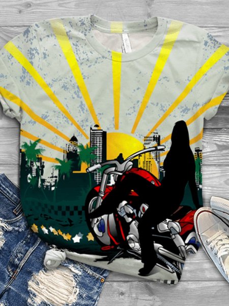 

Motorcycle Women's T-Shirt, White, T-shirts