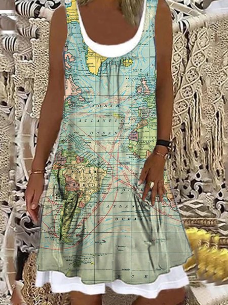 

Casuale Astratto Abito, Verde, Midi Dresses