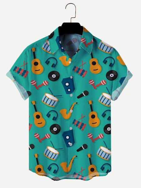 

Regular Fit Short Sleeve Casual Shirt for Men, Green, Men's shirts