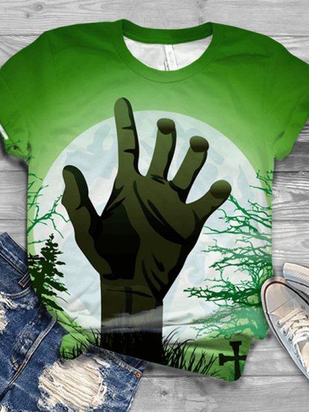 Creepy Zombie Women's T-Shirt, Green, T-shirts
