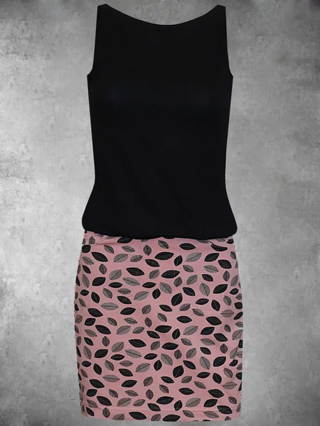 

Casual Sleeveless Round Neck Plus Size Printed Dress, Pink, Auto-Clearance