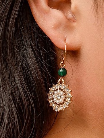 

Alloy Earrings, Green, Accessories