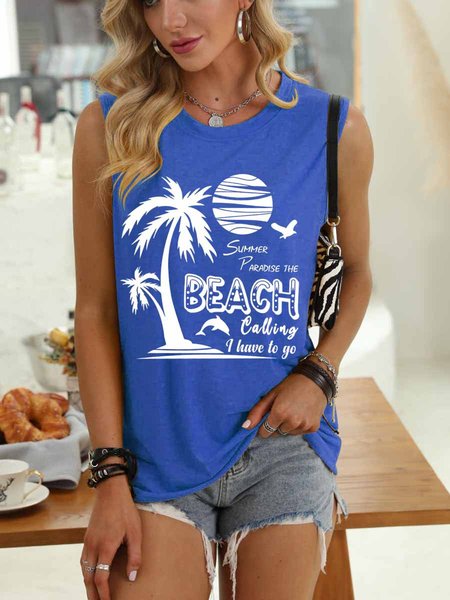 

The Beach Calling I Have To Go Vest, Light blue, Tank Tops