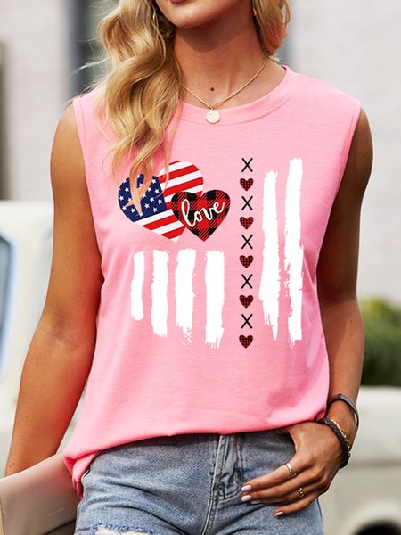americano Indipendenza Giorno americano Bandiera Cuore A forma di Veste Superiore, Viola, Tank Top