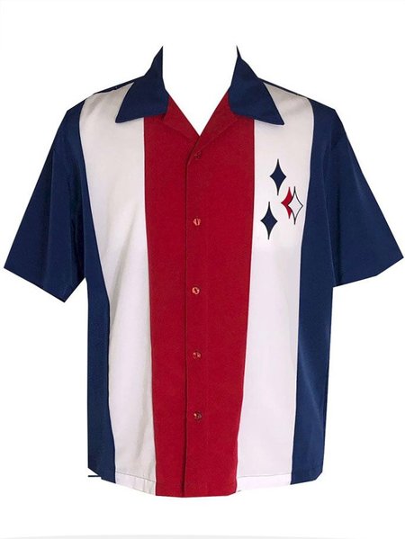 

Men's New Style Short Sleeve Casual Loose Shirt, Navy blue, Men's Floral shirt