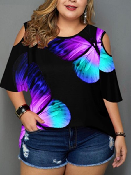 

Casual Animal A-Line Polyester Fibre Tops, Black, T-Shirts