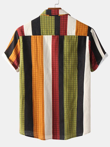 

Men's Linen Vintage Printed Shirts, Yellow, Shirts