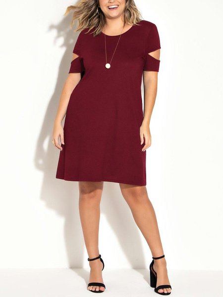 

Cold Shoulder Knitted Holiday Knitting Dress, Wine red, Dresses