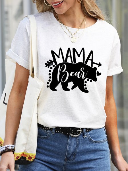 

Mother's Day Mama Bear Arrow Graphic Tee, White-gray, T-shirts
