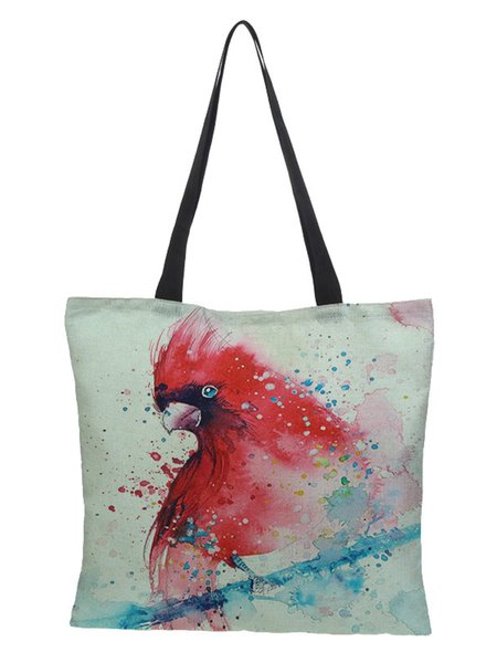

Watercolor Parrot Graphics Canvas Shopping Bag, 2#, Bags