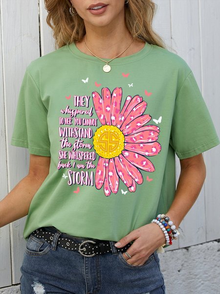 

Butterfly And Floral Letters Women's T-Shirt, Army green, T-shirts