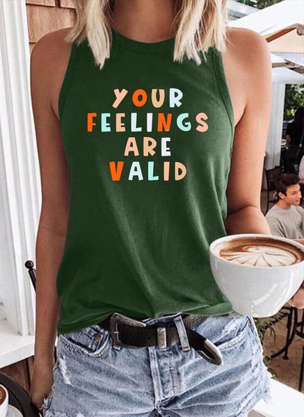 

Your Feelings Are Valid Tank Top, Dark green, Tank Tops