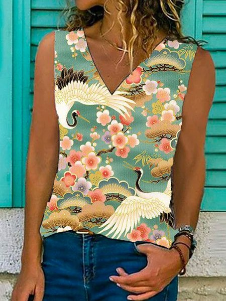 

Sleeveless Casual Shirts & Tops, Green, Tops