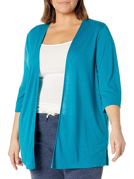 

Women's Plus Size Lightweight Open Cardigan, Blue, T-Shirts
