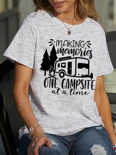 

Making Memories One Campsite At A Time Camping T-Shirt, White gray, T-shirts