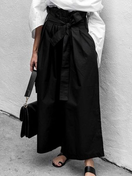 

Casual Shift Black Polyester Wide Leg Pants, Wide Leg Pants