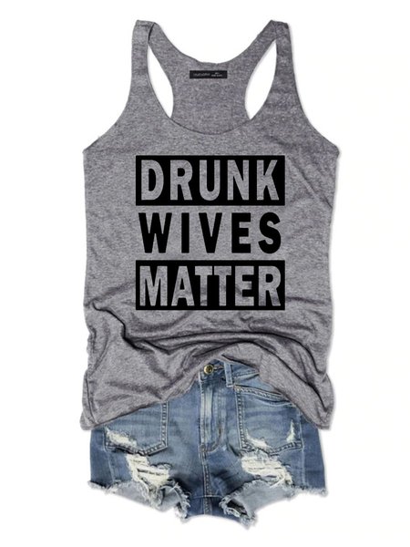 

Drunk Wives Matter Women's Sleeveless Shirt, Grey, Tank Tops