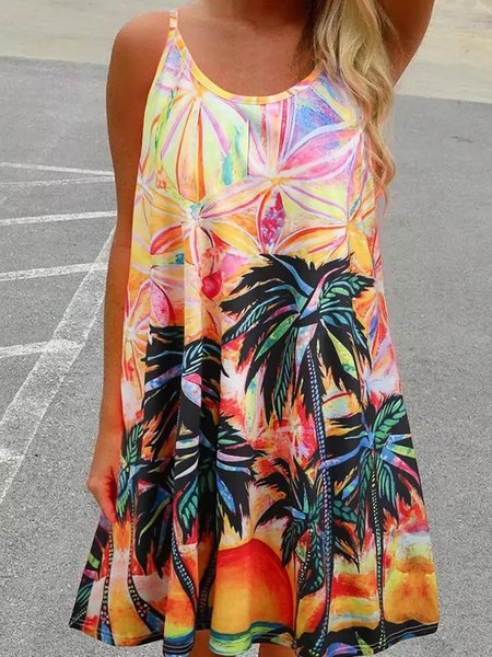 

Piante Spalla Nuda Spalla Nuda Misto Cotone Abito, Arancia, Dresses