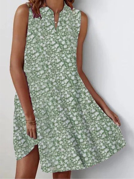 

Nuovo Donna Chic taglia grande Vacanza Floreale Vintage senza maniche A-line Abito, Verde, Summer dresses