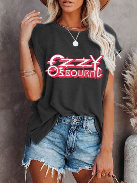 

Ozzy Short Sleeve Casual Women Tee, Gray, T-shirts