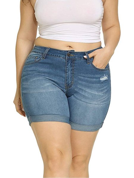 

Casual Basic Summer Denim Denim shorts, Blue, Shorts