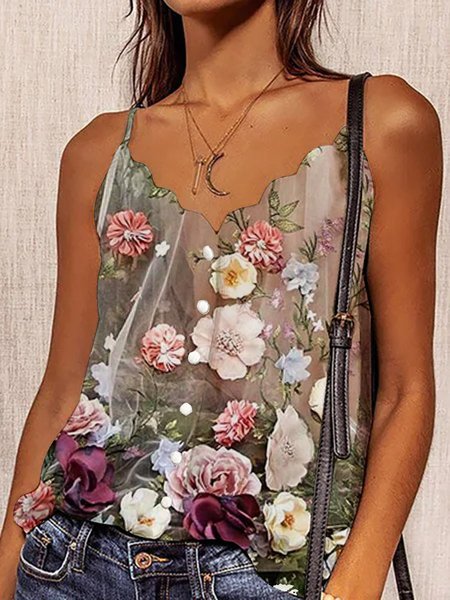 

Elegant Floral Tanks & Camis, Pink, Tanks & Camis