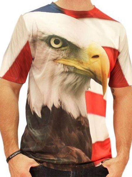 

Men's Bald Eagle Flag Sublimated Tee, As picture, T-shirts