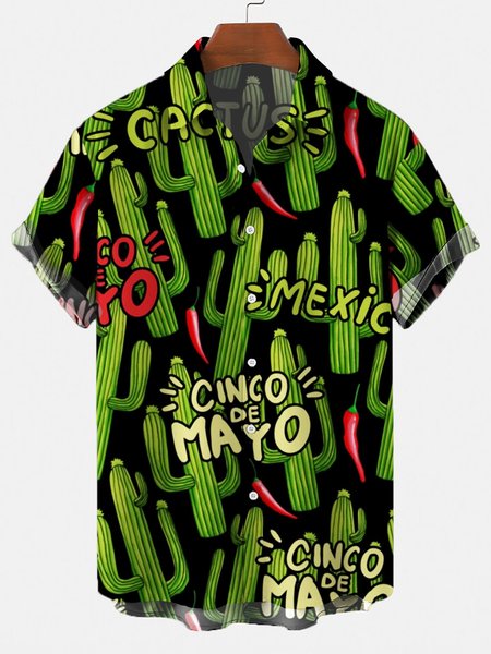 

Men's Cinco de Mayo cactus fun shirt, Green, Men's Tops