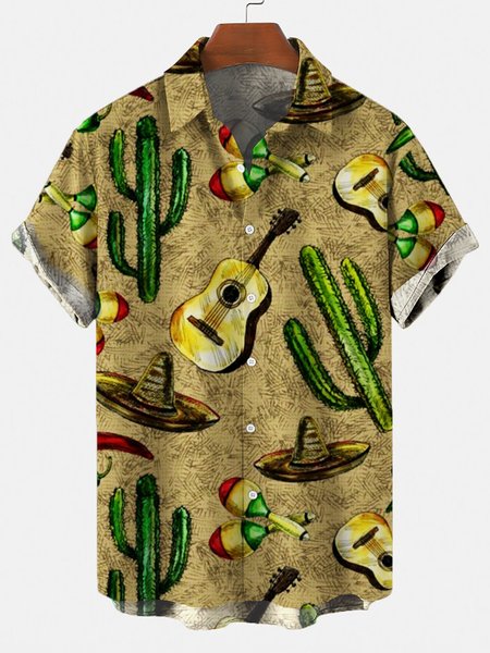 

Men's Cinco de Mayo guitar fun shirt, Khaki, Shirts