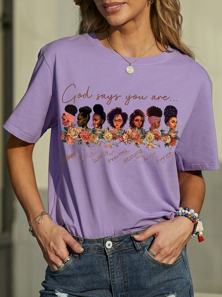 God Says You Are Black Women Tee, Purple, T-shirts