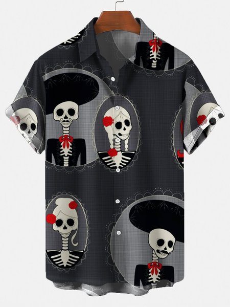 

Men's Printed Abstract Casual Shirts & Tops, Black, Shirts